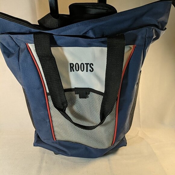 Roots Rolling Travel Bag Luggage Shouder Bag Blue Grey Black Wheels Roller - Picture 2 of 15